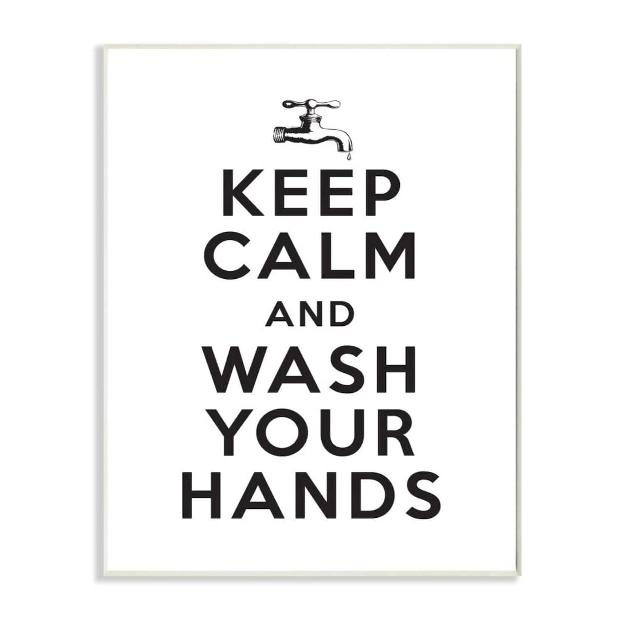 Stupell Industries Keep Calm & Wash Your Hands Phrase Bathroom Wall Art